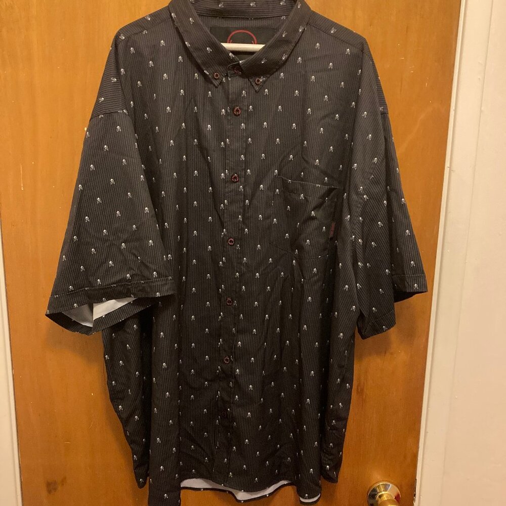 The Drive Clothing Infinity skull mens button up shirt size 4XL